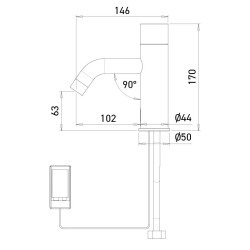 Electronic touch free faucet EXTREME for washbasin - SUPRATECH