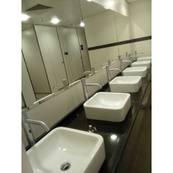 Automatic washbasin faucet with extended spout EXTREME brushed finish