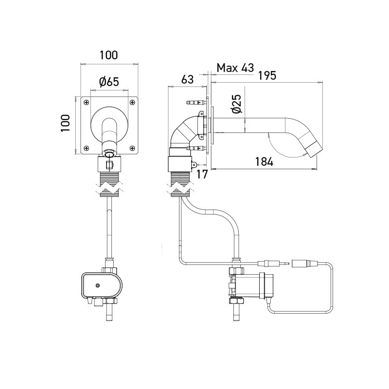 Automatic faucet wall-mounted EXTREME WS Automatic faucet wall-mounted EXTREME WS