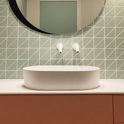 Robinetterie murale blanc mat design épuré et contemporain eau et savon EXTREME WS
