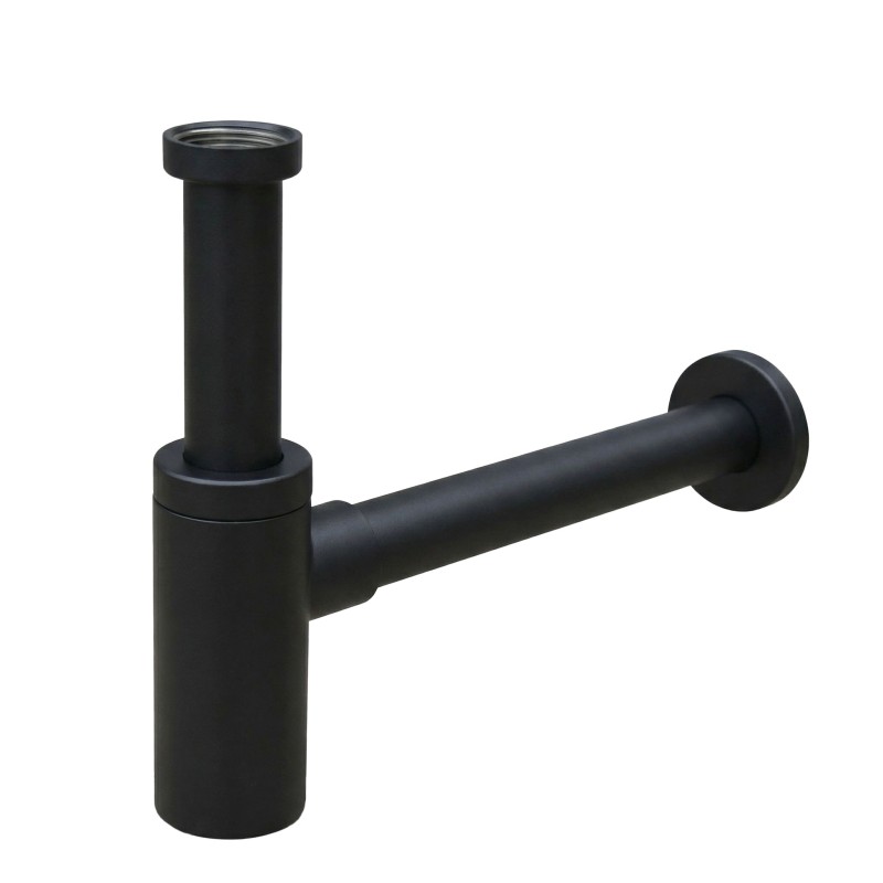 Sifón de lavabo de diseño, negro mate