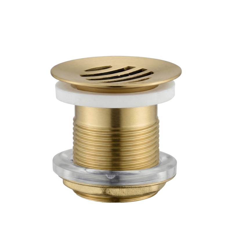 Satin gold PVD perforated free-flow waste