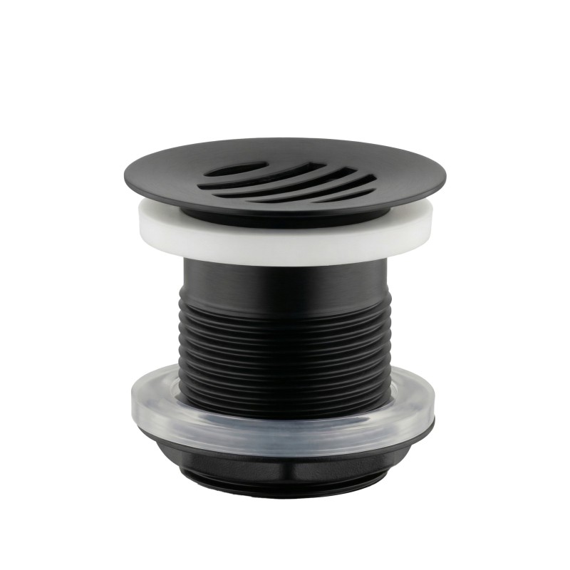 Matte black perforated free-flow waste