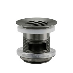 Válvula desagüe flujo libre con desbordamiento PVD gun metal Válvula desagüe flujo libre con desbordamiento PVD gun metal