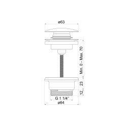 Washbasin brushed stainless steel waste - SUPRATECH