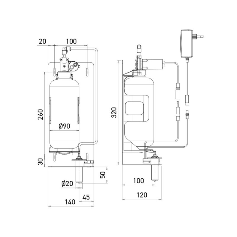 Automatic infrared soap dispenser for behind-mirror installation