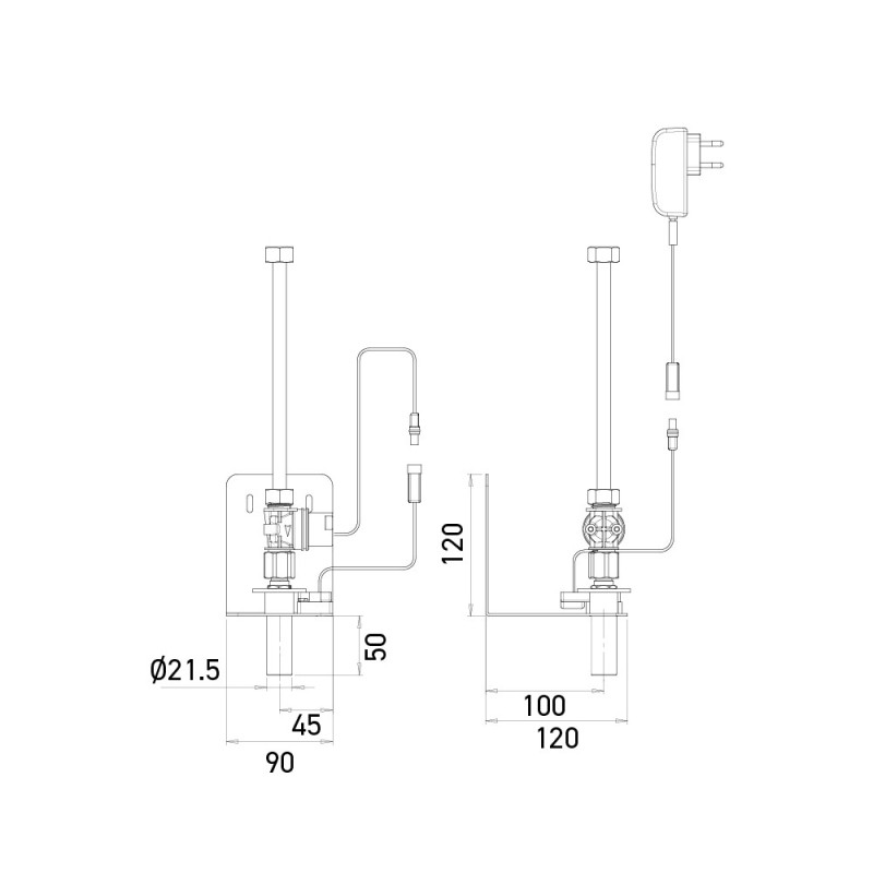 Automatic water tap integrated behind mirror