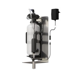 Dispensador automático de espuma de jabón para instalar detrás de un espejo