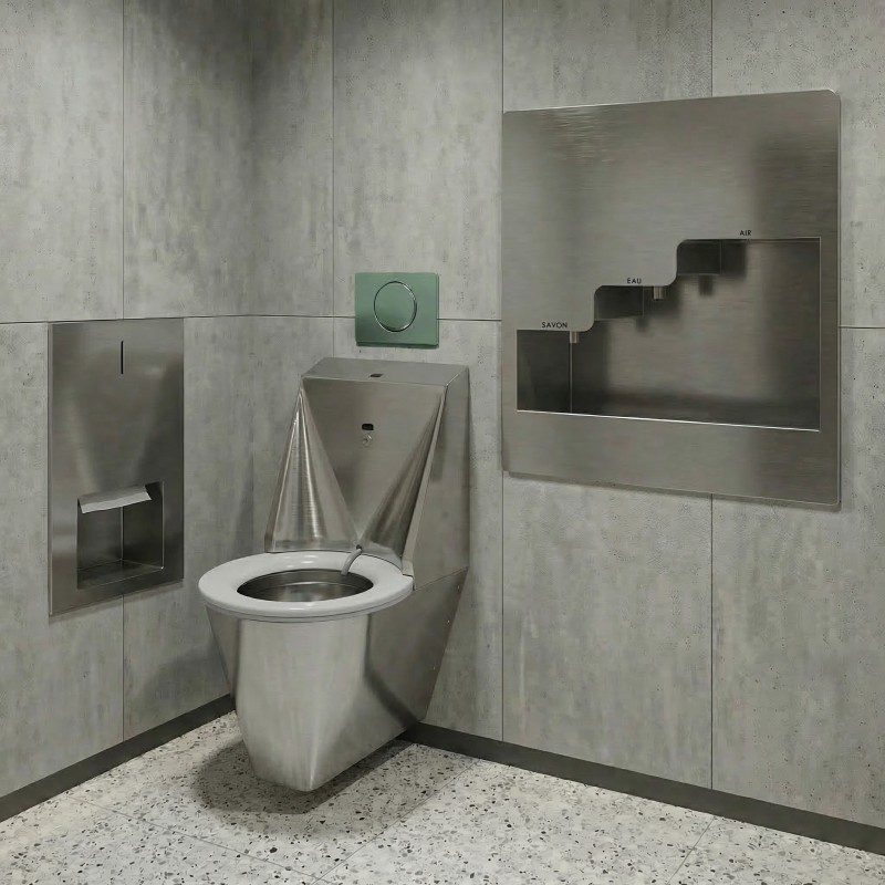 Toilette automatique inox pour collectivités