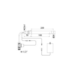 AKWALINE wall-mounted electronic tap, Ø28 spout, pure design