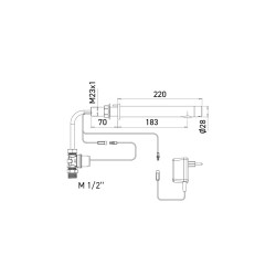 AKWALINE wall-mounted electronic tap, Ø28 spout, pure design