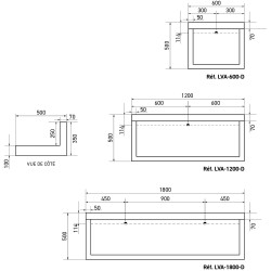 Lavabo mural design RIVAGE en Solid Surface pour collectivités