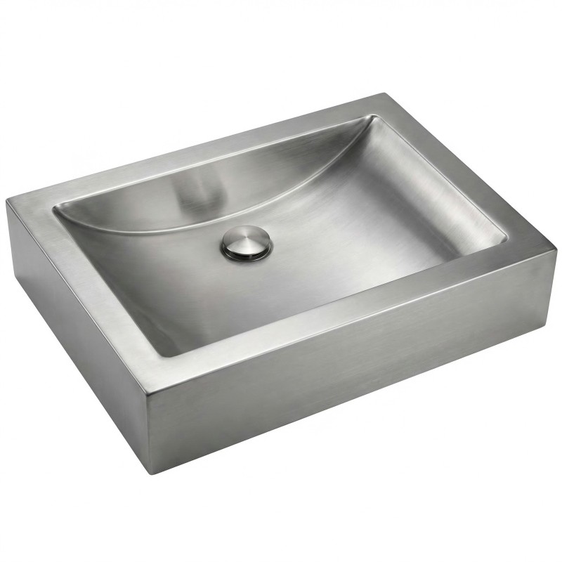 Lavabo rectangular de acero inoxidable