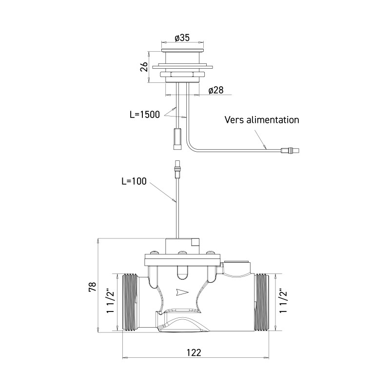 Automatic direct flush kit, presence detection system