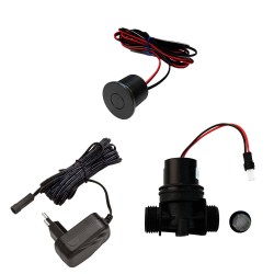 Kit détection urinoir capteur noir mat avec électrovanne et transformateur secteur Kit détection urinoir capteur noir mat avec électrovanne et transformateur secteur