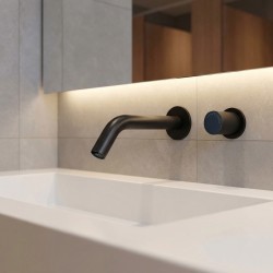 Wall-mounted touchless mixer with mixing button EXTREME WS matte black
