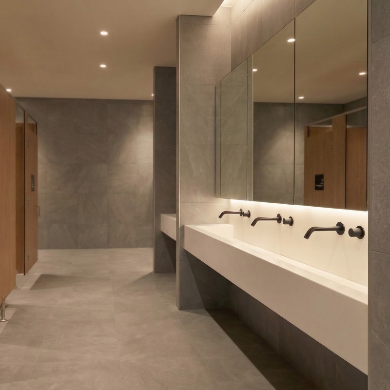 Black matte design mixer tap EXTREME WS for high-end public sanitary spaces