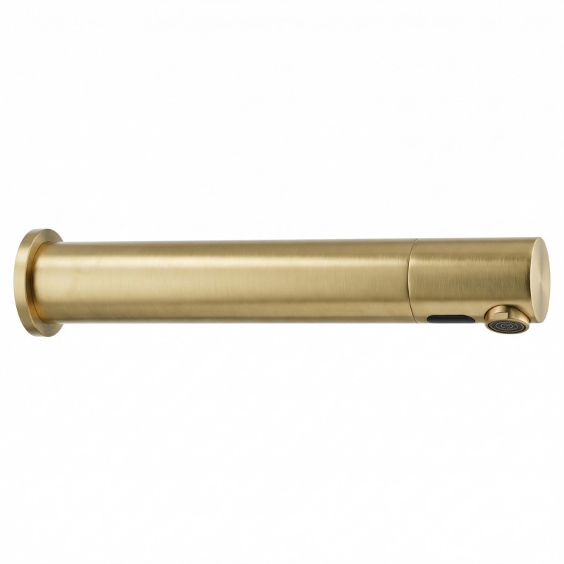 Sleek-design matte gold RONDEO faucet with long spout for large washbasin