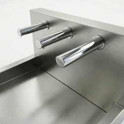 RONDEO TRIO electronic fittings for touch-free hand hygiene: soap - water - air RONDEO TRIO electronic fittings for touch-free hand hygiene: soap - water - air