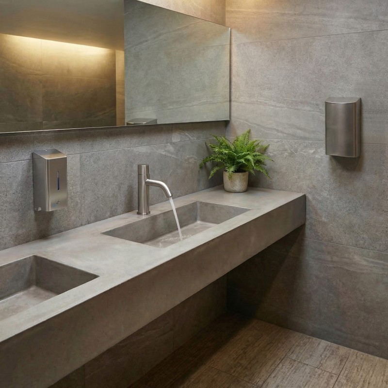 EXTREME DS electronic brushed stainless steel faucet for hand hygiene