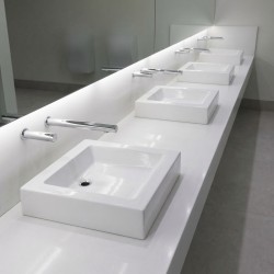 AKWALINE automatic wall-mounted faucet with infrared sensor and matching soap dispenser