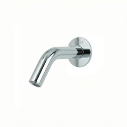 Wall-mounted short-spout faucet with concealed sensor and sleek design