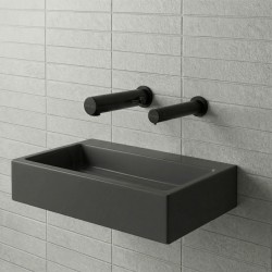 Grifo mezclador electrónico mural RONDEO negro mate para sanitarios profesionales y lugares públicos Grifo mezclador electrónico mural RONDEO negro mate para sanitarios profesionales y lugares públicos
