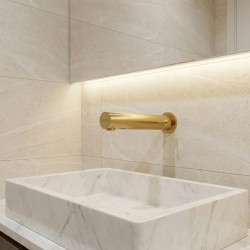 Ultra-chic contactless mixer tap RONDEO matte gold PVD finish