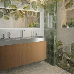 Grifería SMART para jabón, agua y aire para un ciclo completo de lavado de manos sobre el lavabo