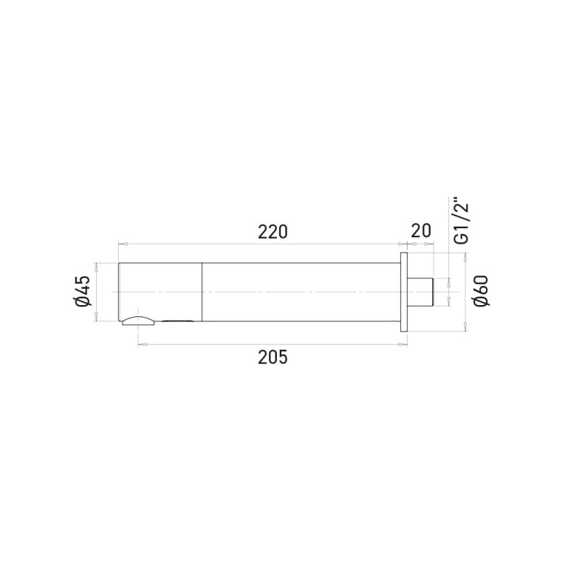 Dimensions robinet mural sans contact AKWATIC Dimensions robinet mural sans contact AKWATIC