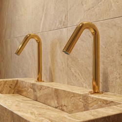 ONE Grifo electrónico con caño de 35° para lavabo, estilo limpio