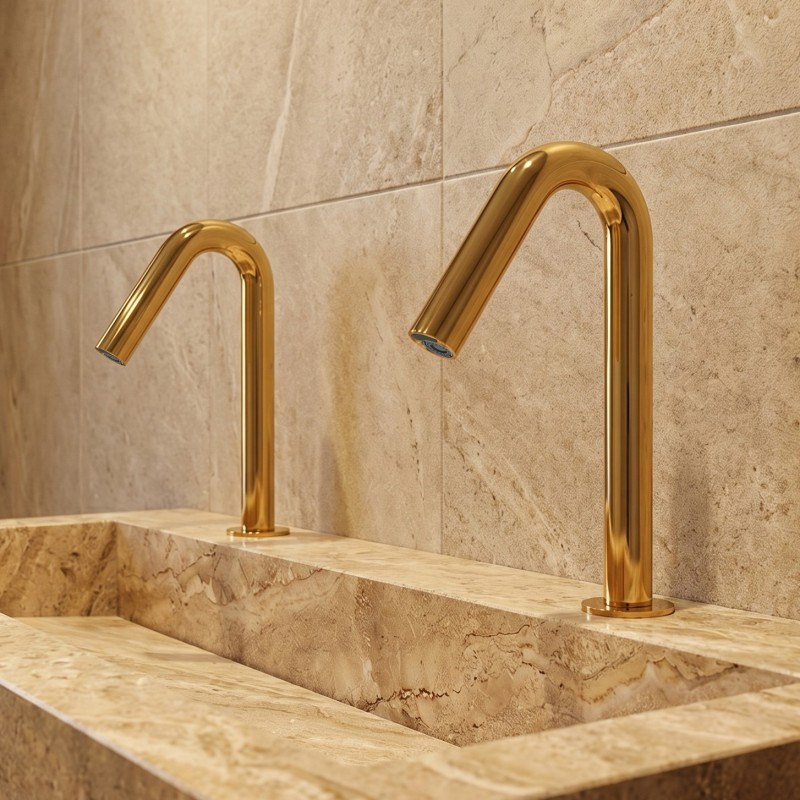 Grifo sin contacto diseño para lavabo ONE acabado PVD Dorado brillante