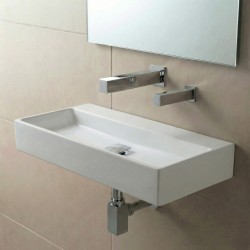 Robinet électronique mural design carré CARREO et distributeur de savon design assorti