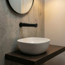 AKWATIC matte black electronic wall-mounted mixer with pure lines and refined aesthetics