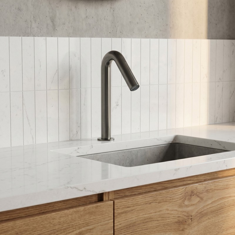 Automatic ONE faucet Gun metal PVD finish timeless design Automatic ONE faucet Gun metal PVD finish timeless design