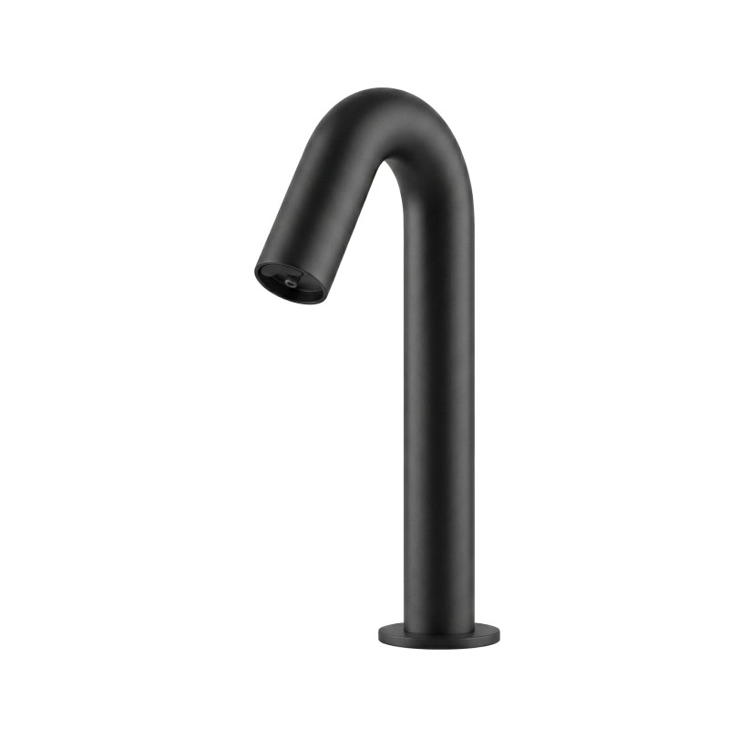 Sleek automatic soap dispenser ONE in matte black finish, mounted on sink