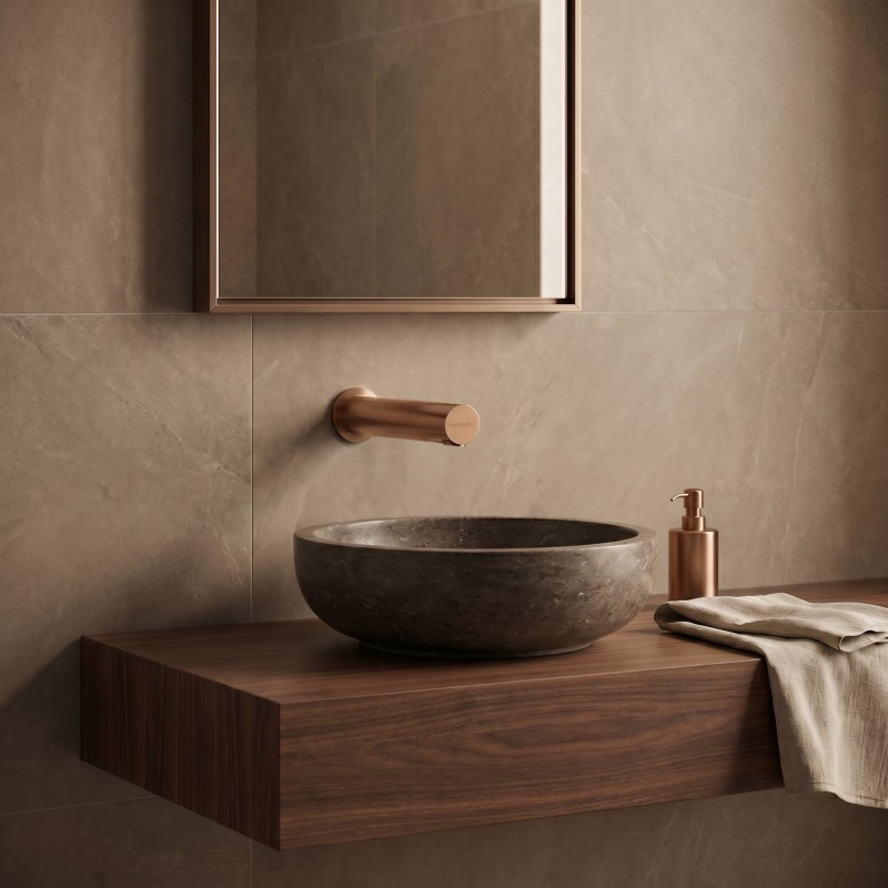 AKWATIC pure-line wall-mounted tap, PVD copper finish, with infrared sensor AKWATIC pure-line wall-mounted tap, PVD copper finish, with infrared sensor