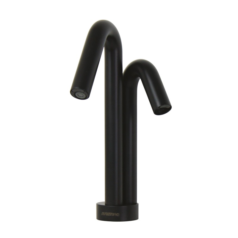 Robinet lavabo noir sans contact ONE avec distributeur de savon pour espace lavabo et WC pour collectivités