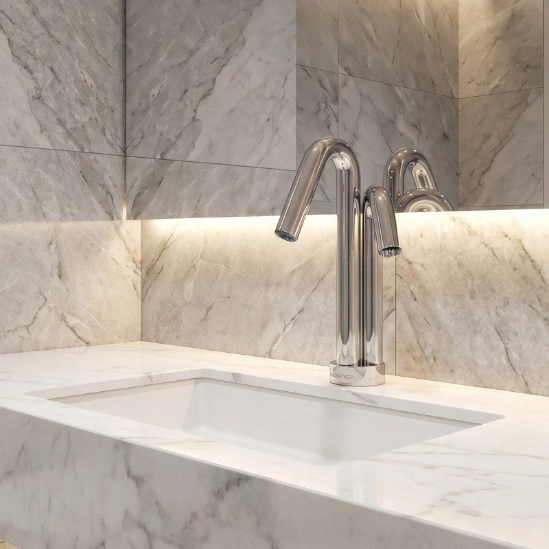 Electronic dual-function faucet with water and soap ONE 2 in 1 sleek design Electronic dual-function faucet with water and soap ONE 2 in 1 sleek design