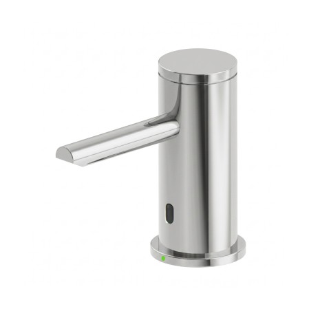 TRIMEO foam soap dispenser with sleek design on sink with LED level indicator light