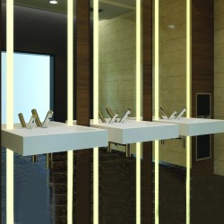 AKWA Electronic Faucet and Matching Designer Soap Dispenser in Elegant, Minimalist Style