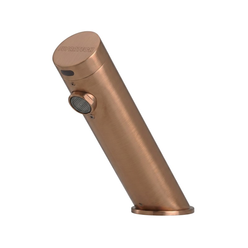 Grifo de pico recto inclinado diseño AKWA sin contacto acabado PVD Cobre Grifo de pico recto inclinado diseño AKWA sin contacto acabado PVD Cobre