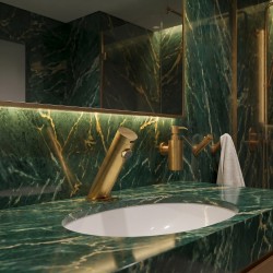Robinet infrarouge lavabo AKWA haut de gamme finition PVD doré mat