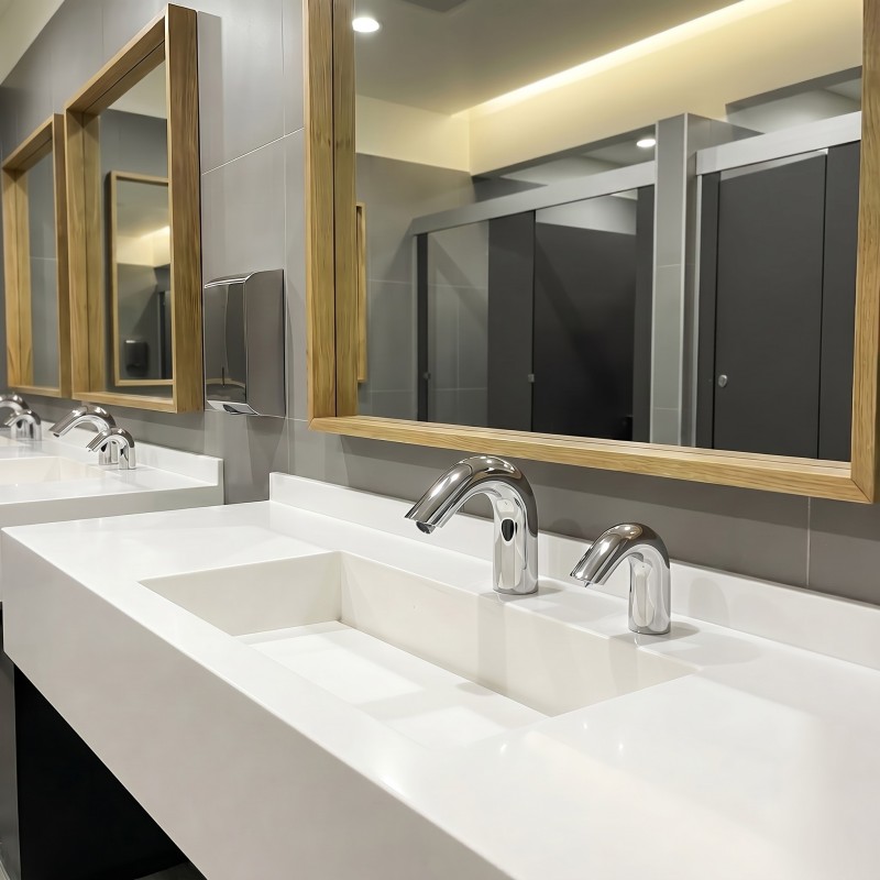 ALLURE DS touchless designer curved faucet with automatic soap dispenser