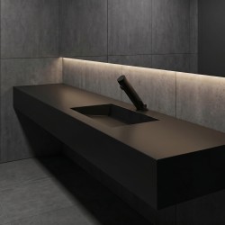 Mitigeur AKWA noir mat, design épuré et technologie sans contact