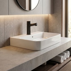 Grifo de lavabo ELITE negro mate, la simplicidad del diseño al servicio de la higiene