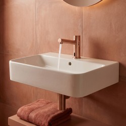 Automatic mixer tap ELITE in matt copper PVD, with long spout, for large basins