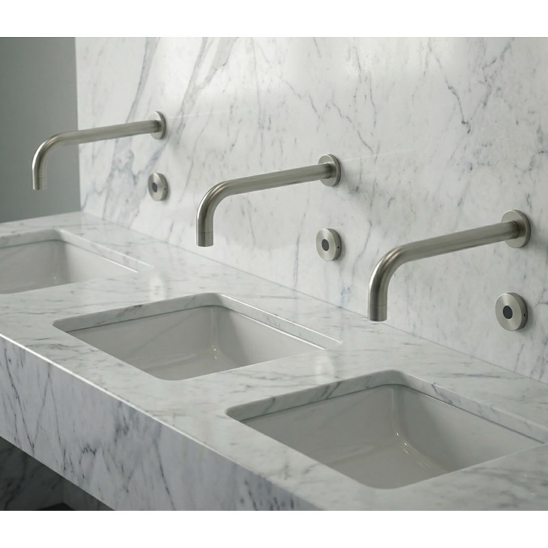 Stainless Steel Electronic Wall-Mounted Faucet with Refined Design for Upscale Bathrooms