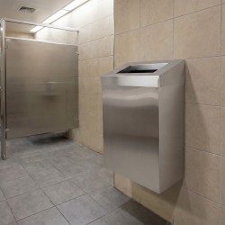 Grande poubelle inox 45L pour collectivités, murale ou à poser