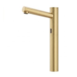 ELITE raised faucet design long spout matte gold PVD finish ELITE raised faucet design long spout matte gold PVD finish